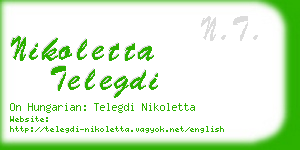 nikoletta telegdi business card
